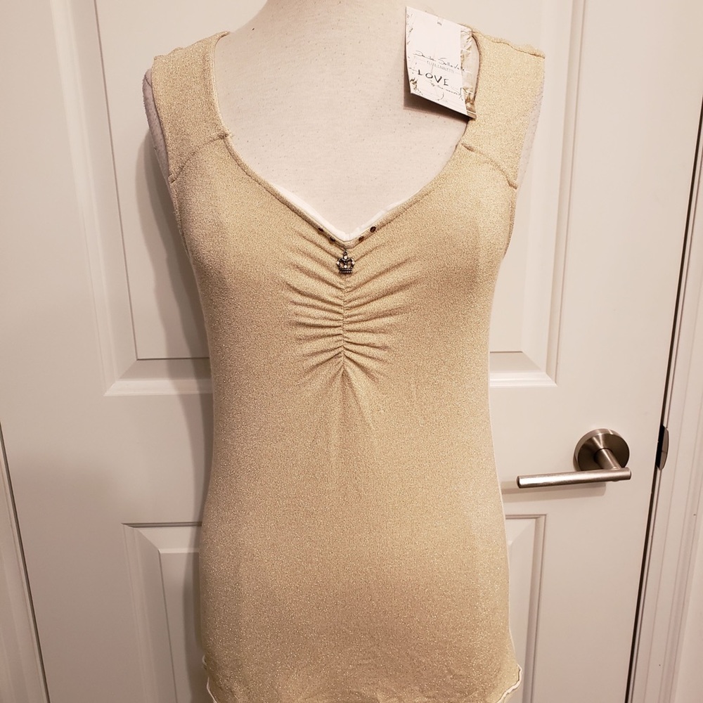 Elisa Cavaletti Women’s Gold Top